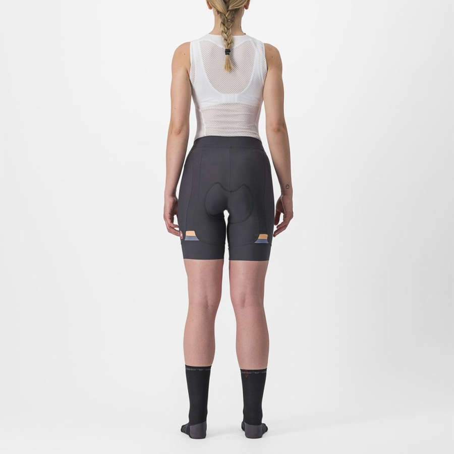 Castelli PRIMA Women Shorts Dark Grey / Orange | 5914-NMSFT