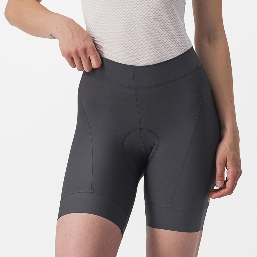 Castelli PRIMA Women Shorts Dark Grey / Orange | 5914-NMSFT