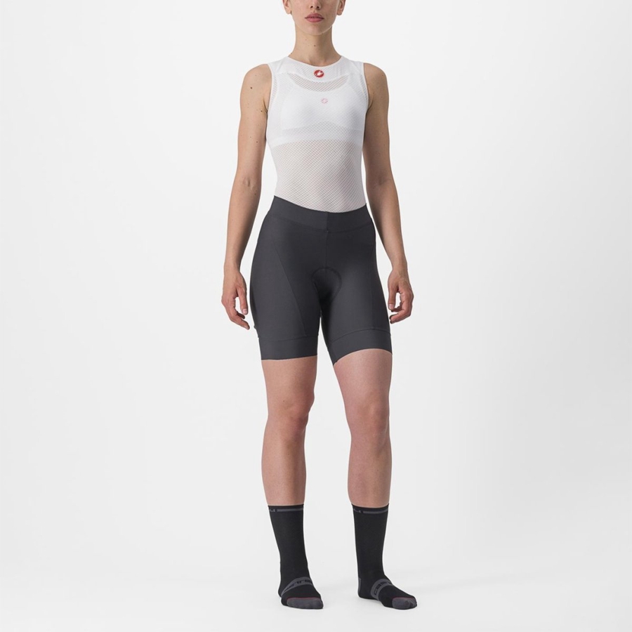 Castelli PRIMA Women Shorts Dark Grey / Orange | 5914-NMSFT