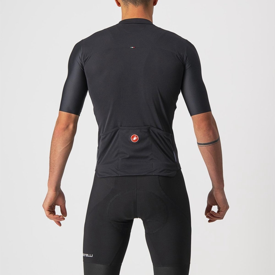 Castelli PROLOGO 7 Men Jersey Black / Silver Grey / White | 8725-YQWCB