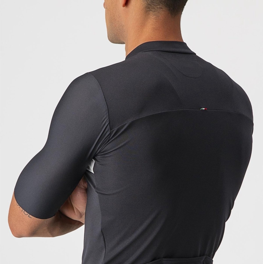 Castelli PROLOGO 7 Men Jersey Black / Silver Grey / White | 8725-YQWCB