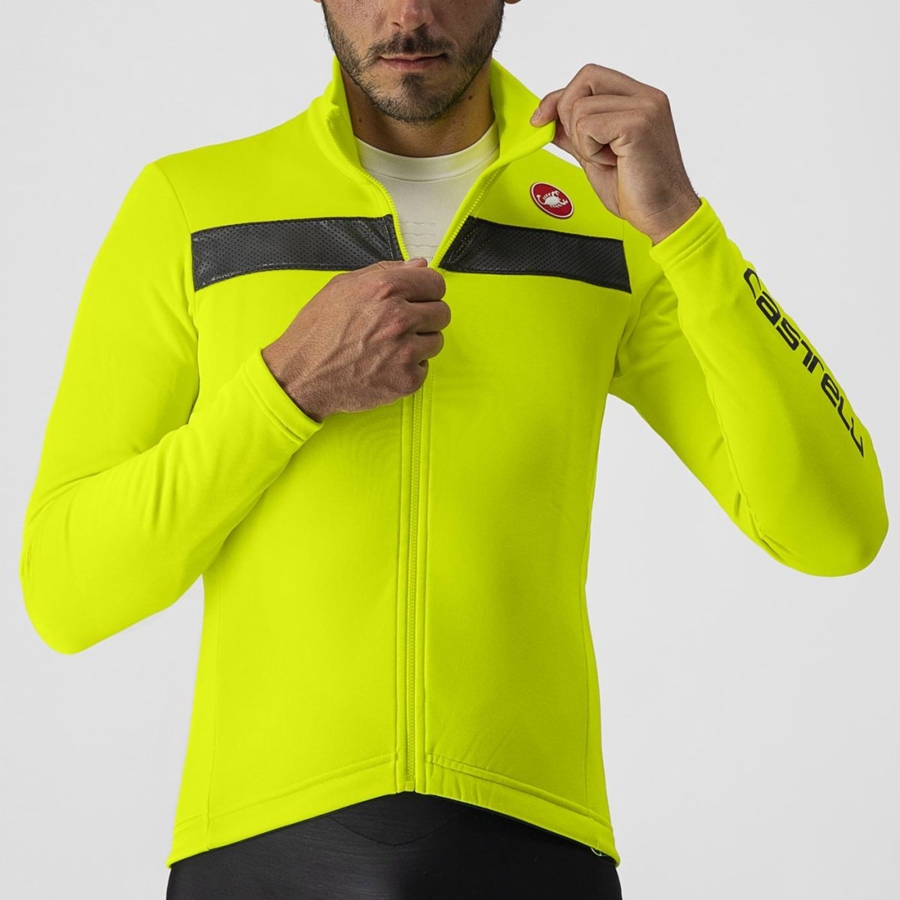 Castelli PURO 3 FZ Men Jersey Light Green / Silver | 1620-BLXRF