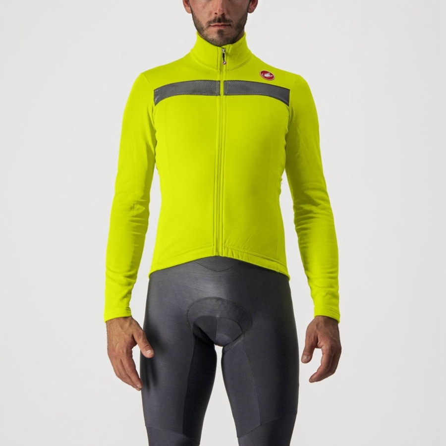 Castelli PURO 3 FZ Men Jersey Light Green / Silver | 1620-BLXRF