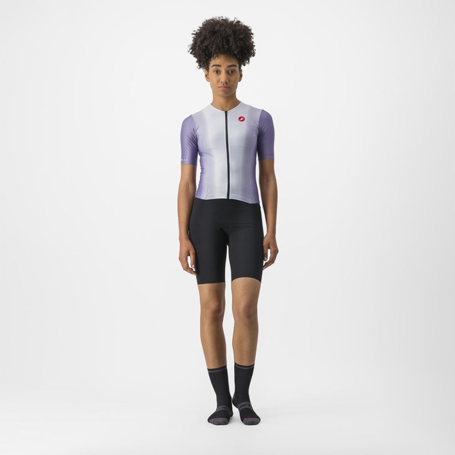 Castelli SANREMO ULTRA W Women Speedsuits Purple White | 4293-SGBXZ