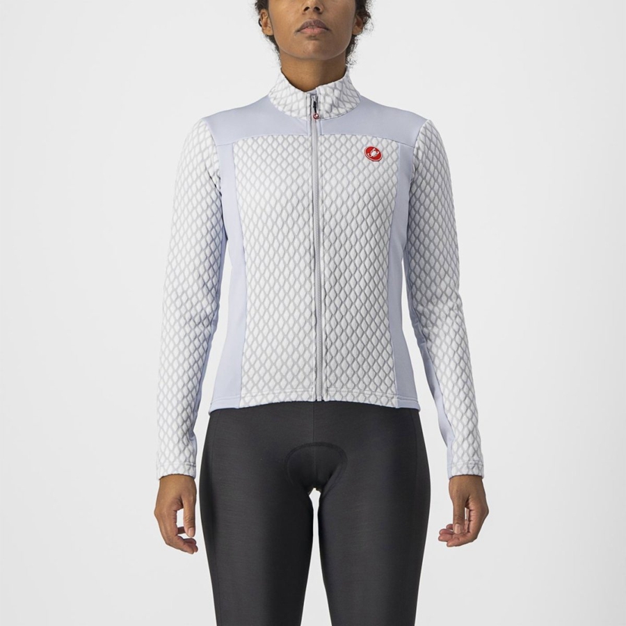 Castelli SFIDA 2 FZ Women Jersey Silver Grey / White | 0574-PZEVL