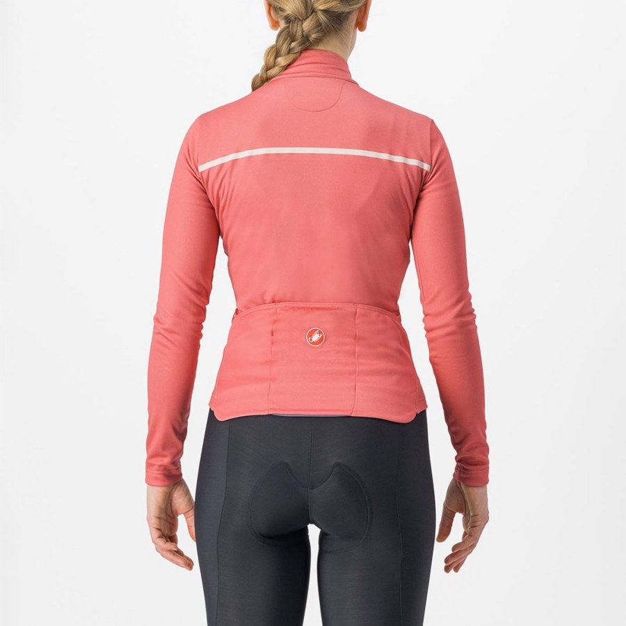 Castelli SINERGIA 2 FZ Women Jersey Red / Cream Pink | 8541-DCMVE