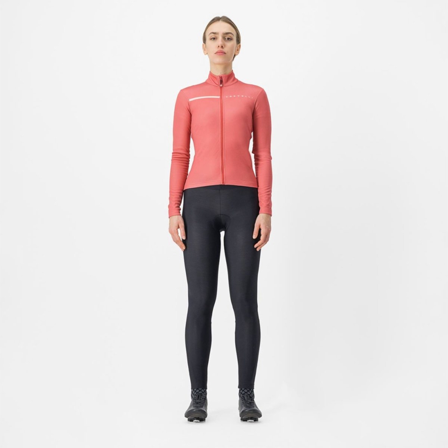 Castelli SINERGIA 2 FZ Women Jersey Red / Cream Pink | 8541-DCMVE