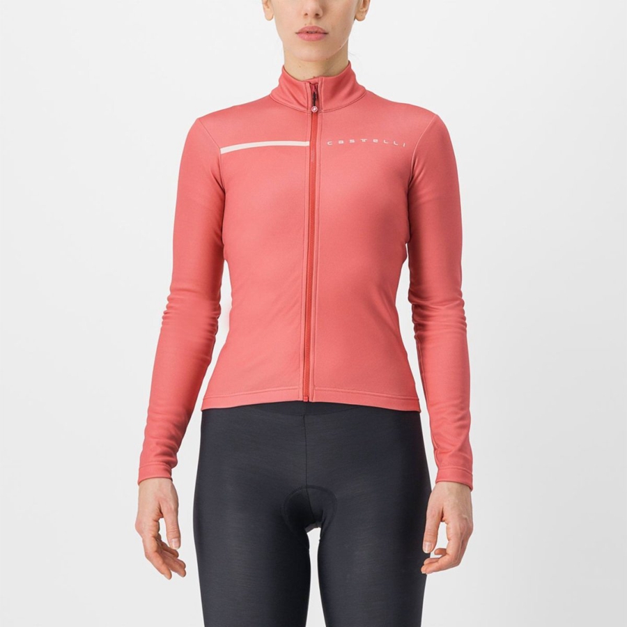 Castelli SINERGIA 2 FZ Women Jersey Red / Cream Pink | 8541-DCMVE