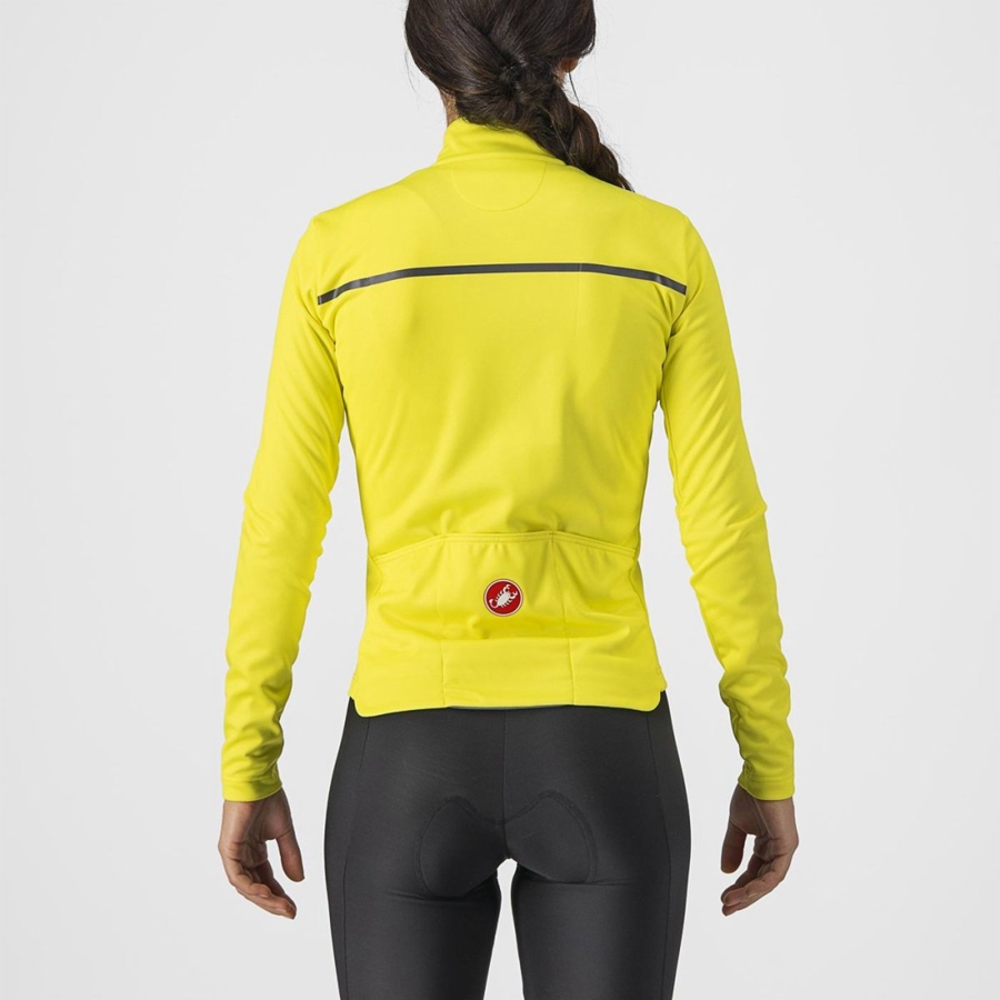 Castelli SINERGIA 2 FZ Women Jersey Yellow / Dark Grey | 2053-TUJRL