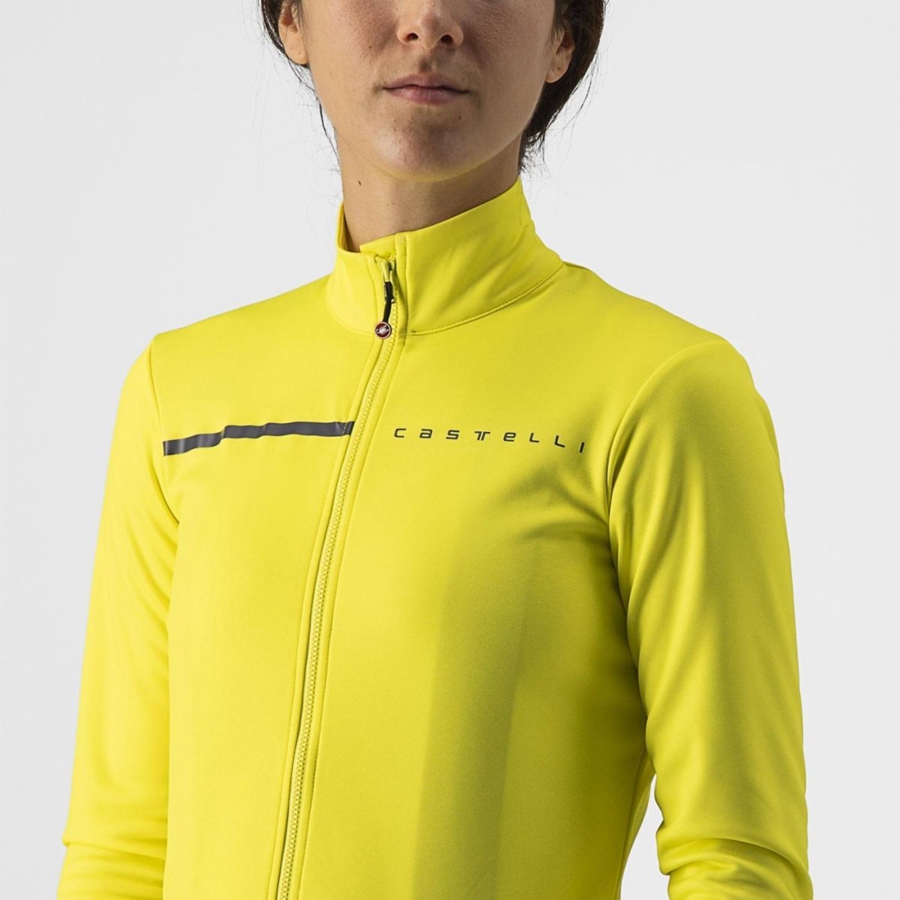 Castelli SINERGIA 2 FZ Women Jersey Yellow / Dark Grey | 2053-TUJRL