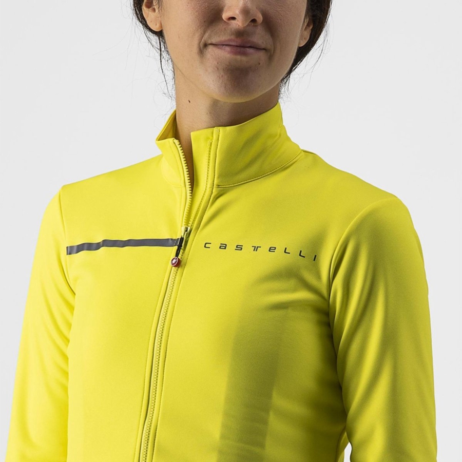 Castelli SINERGIA 2 FZ Women Jersey Yellow / Dark Grey | 2053-TUJRL