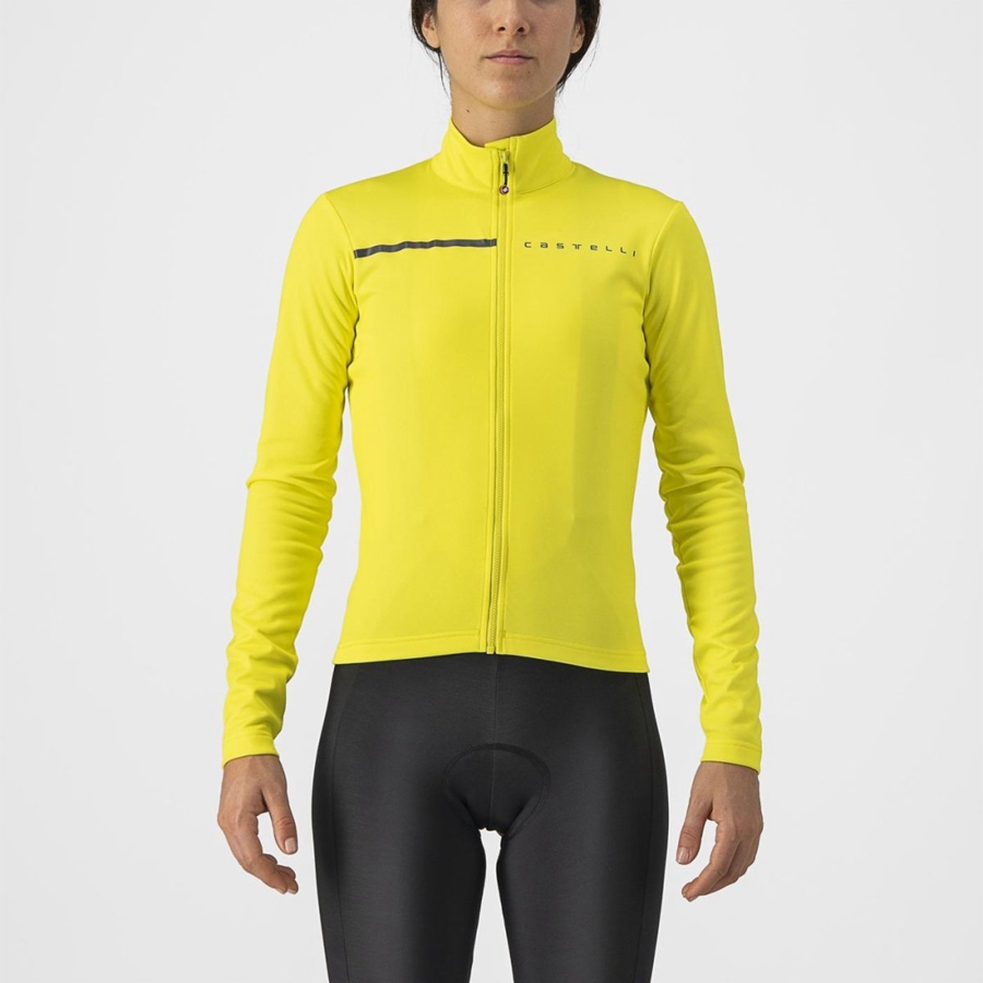 Castelli SINERGIA 2 FZ Women Jersey Yellow / Dark Grey | 2053-TUJRL