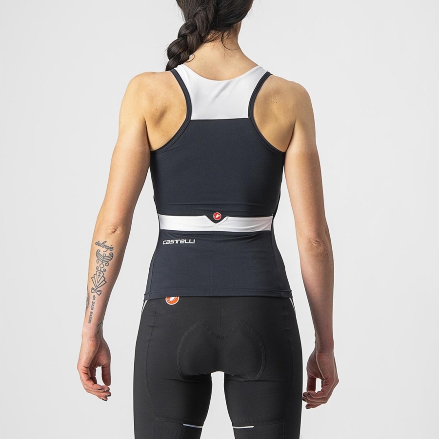 Castelli SOLARIS TOP Women Jersey Black / White | 7920-UDIKC