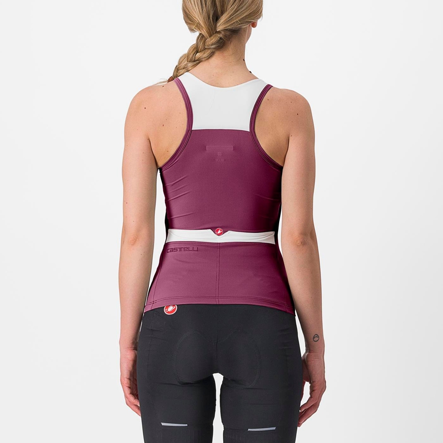 Castelli SOLARIS TOP Women Jersey Deep Purple / White | 3521-ZTGIS