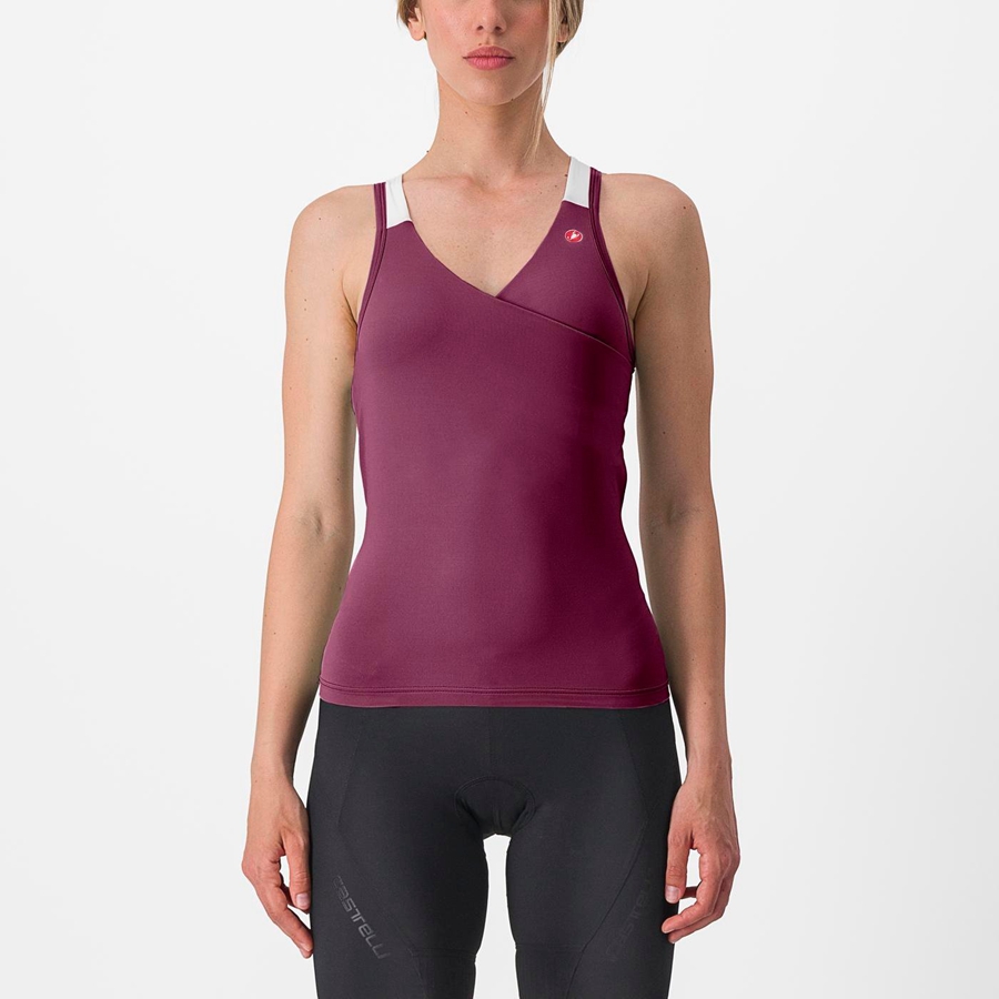 Castelli SOLARIS TOP Women Jersey Deep Purple / White | 3521-ZTGIS