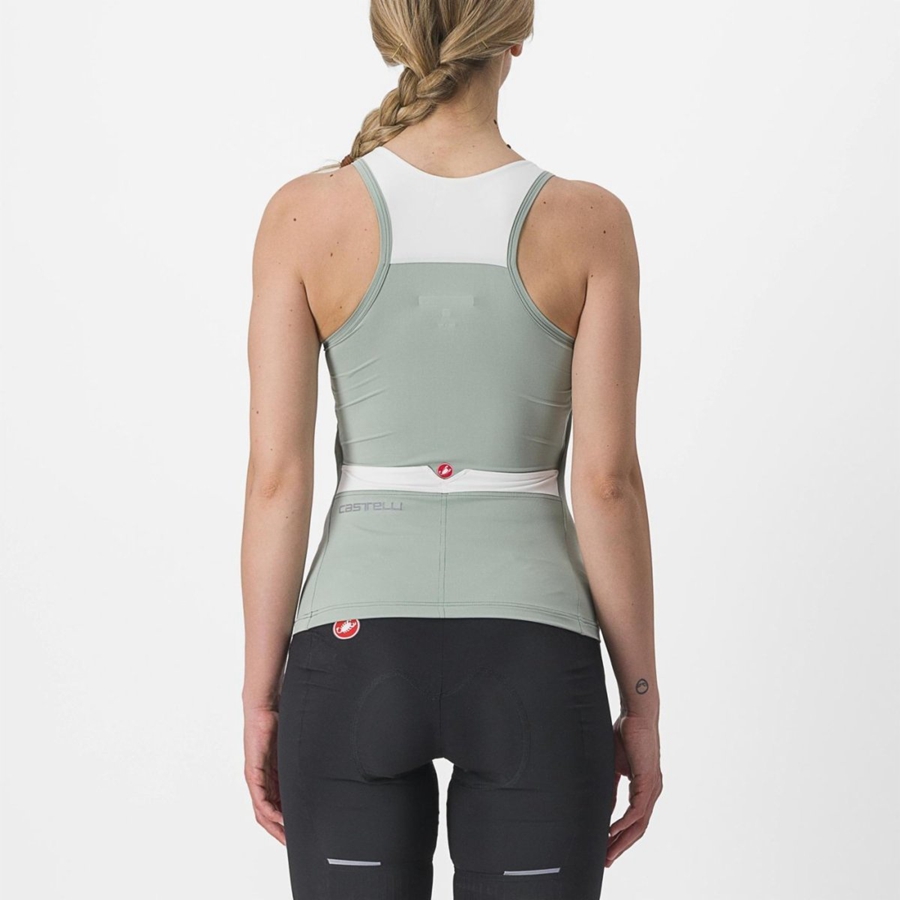 Castelli SOLARIS TOP Women Jersey Green / White | 3178-MHZIE