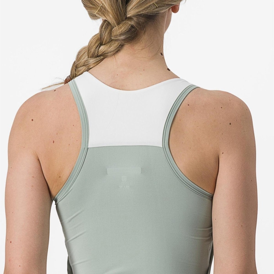 Castelli SOLARIS TOP Women Jersey Green / White | 3178-MHZIE