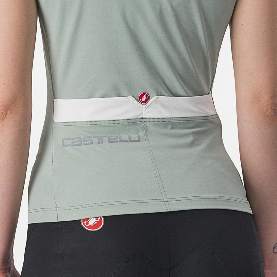 Castelli SOLARIS TOP Women Jersey Green / White | 3178-MHZIE