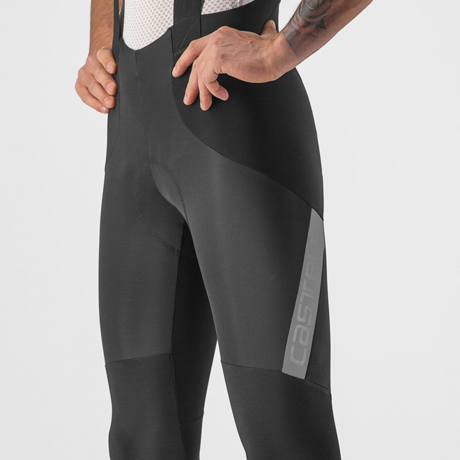 Castelli SORPASSO RoS Men Bib Tights Black / Silver | 7569-TVAKP