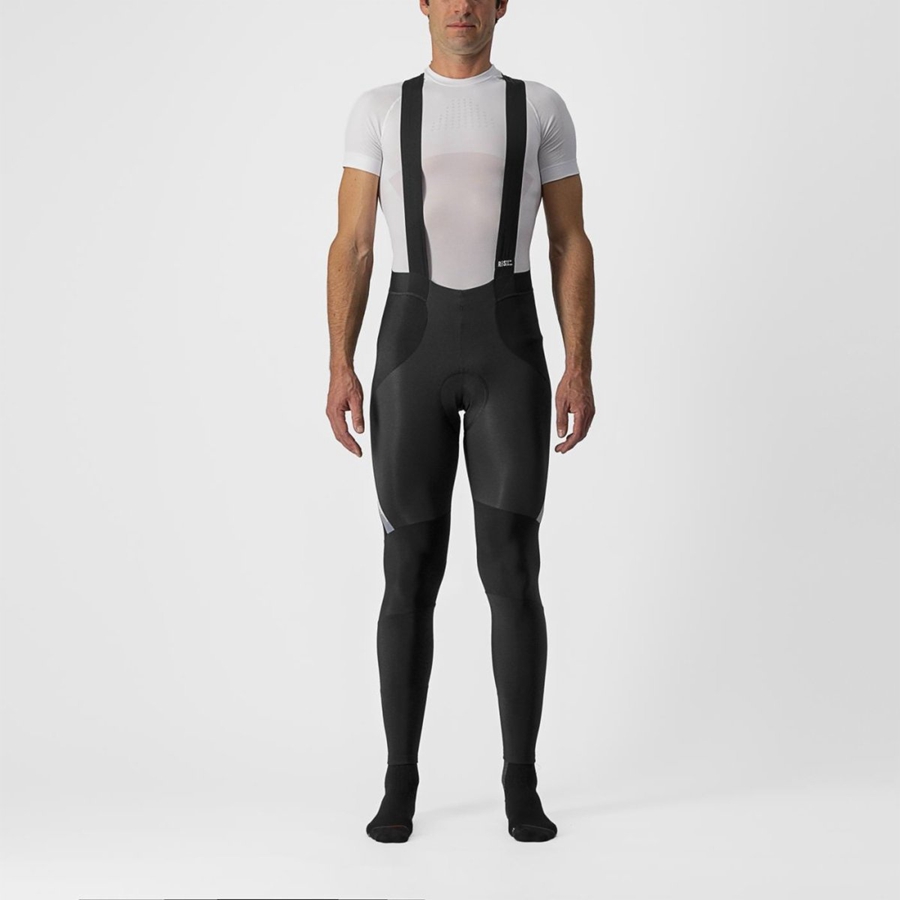 Castelli SORPASSO RoS Men Bib Tights Black / Silver | 7569-TVAKP