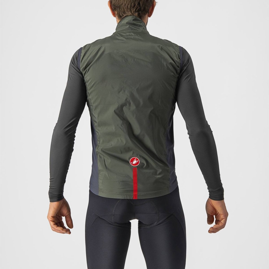 Castelli SQUADRA STRETCH Men Vest Green / Dark Grey | 9182-JSPIT