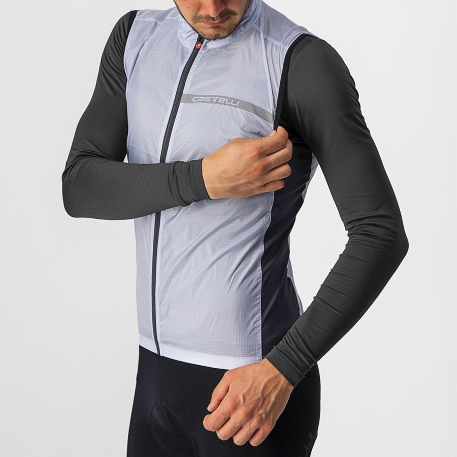 Castelli SQUADRA STRETCH Men Vest Silver Grey / Dark Grey | 5643-TNXJI