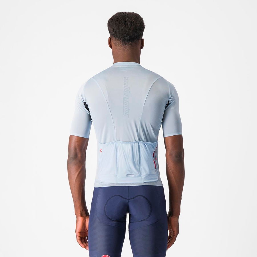 Castelli SUPERLEGGERA 3 Men Jersey Blue | 1285-ZVCGH