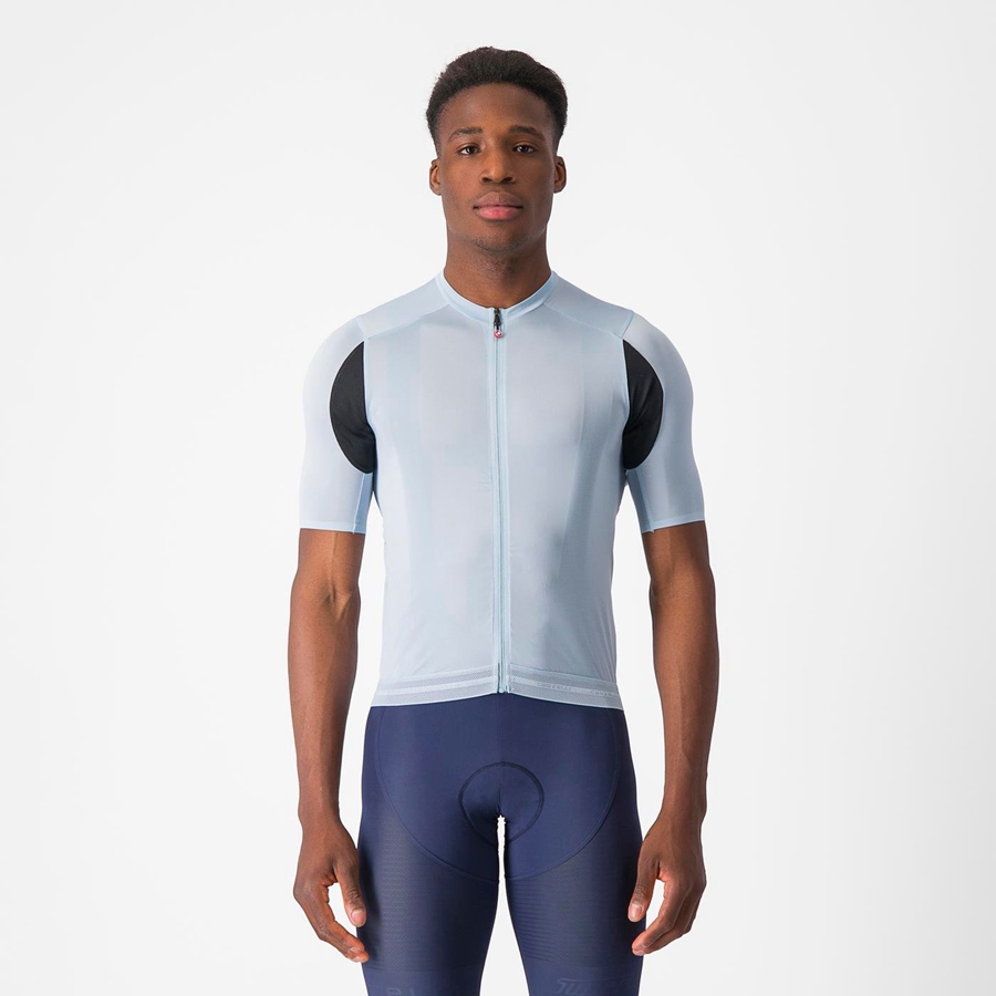 Castelli SUPERLEGGERA 3 Men Jersey Blue | 1285-ZVCGH