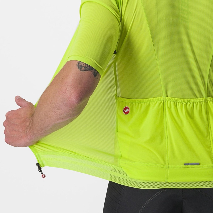 Castelli SUPERLEGGERA 3 Men Jersey Light Green | 5076-CHVWR