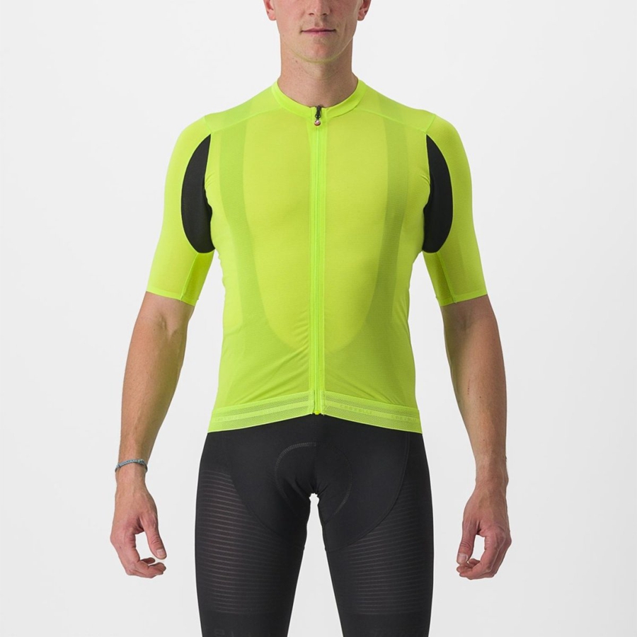 Castelli SUPERLEGGERA 3 Men Jersey Light Green | 5076-CHVWR