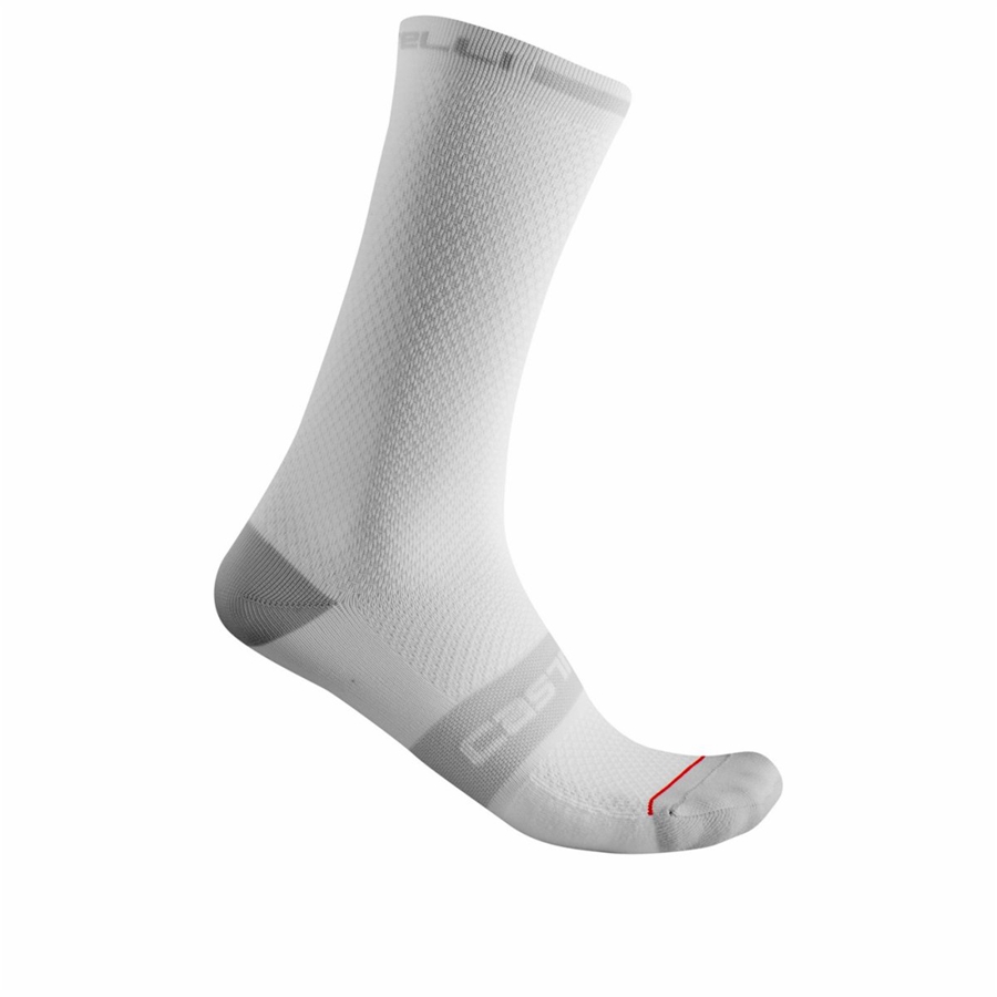 Castelli SUPERLEGGERA T 18 Men Socks White | 9802-JVFCR