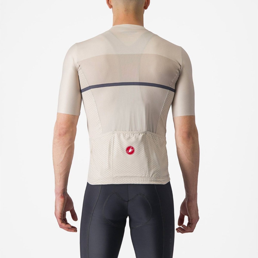 Castelli TRADIZIONE Men Jersey Silver / Blue | 6891-XBIFM