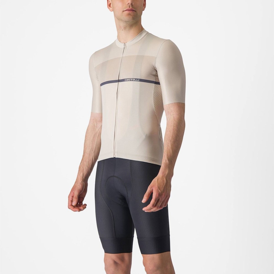 Castelli TRADIZIONE Men Jersey Silver / Blue | 6891-XBIFM