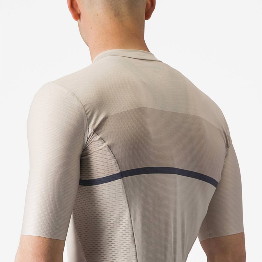 Castelli TRADIZIONE Men Jersey Silver / Blue | 6891-XBIFM