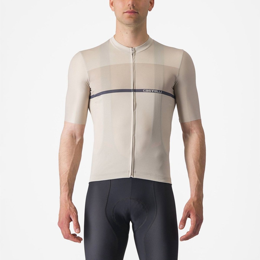 Castelli TRADIZIONE Men Jersey Silver / Blue | 6891-XBIFM