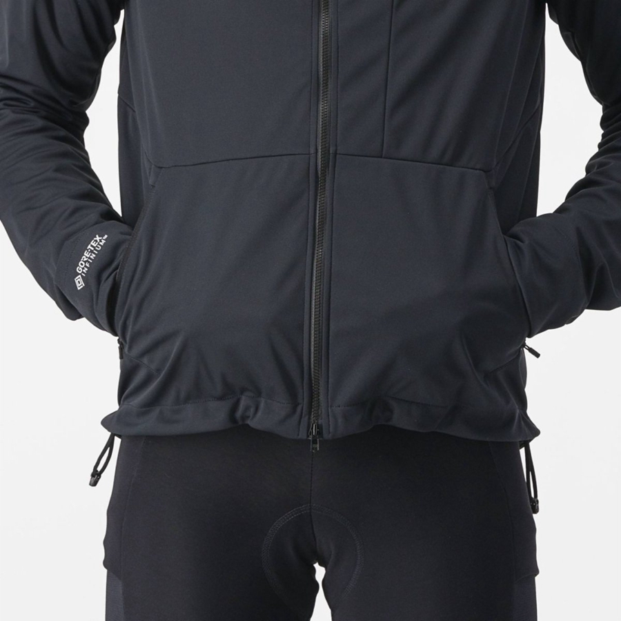 Castelli TRAIL HOODIE Men Jackets Black | 5934-NEDRG