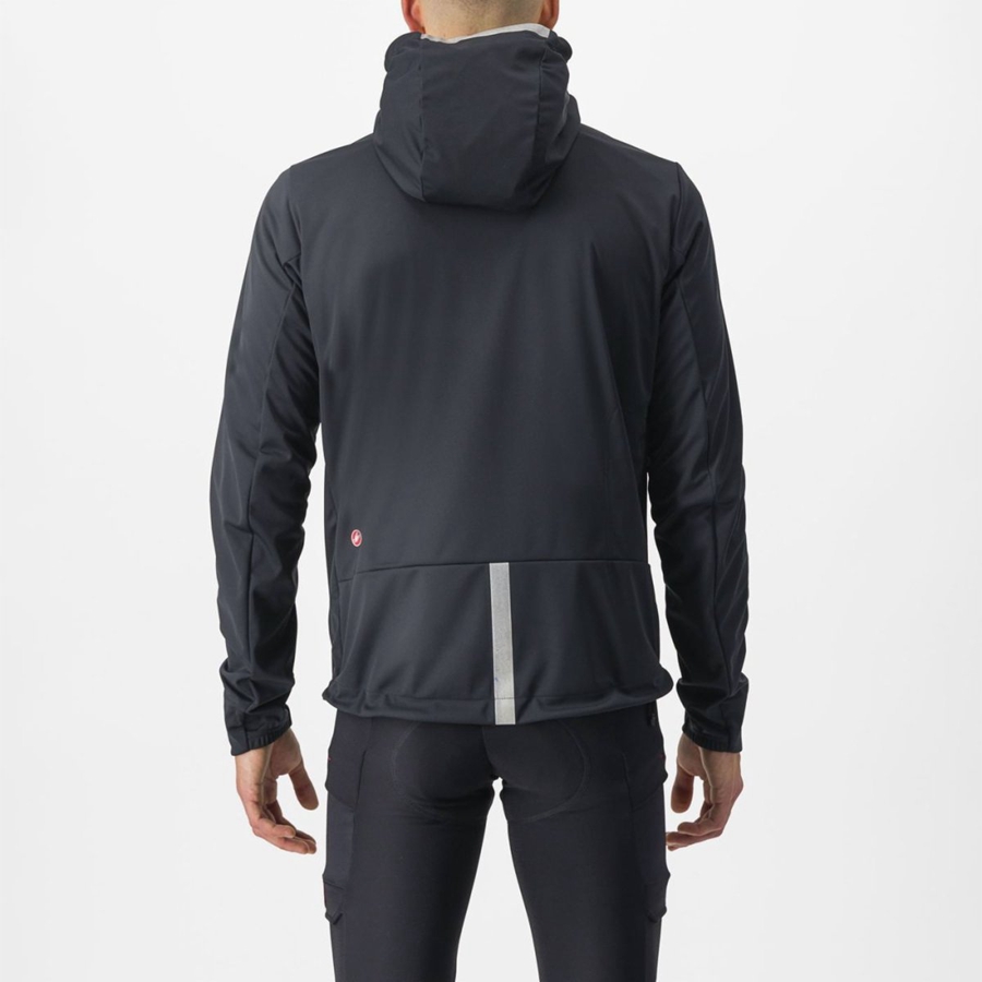 Castelli TRAIL HOODIE Men Jackets Black | 5934-NEDRG