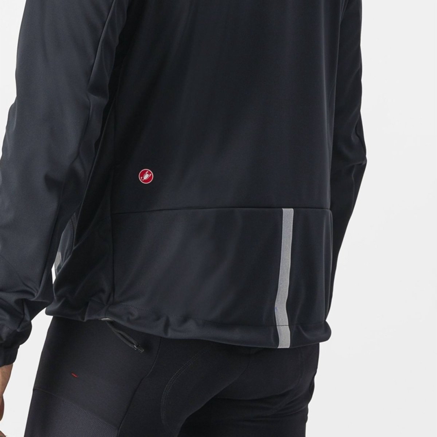 Castelli TRAIL HOODIE Men Jackets Black | 5934-NEDRG