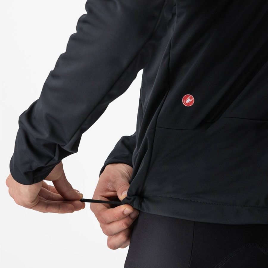 Castelli TRAIL HOODIE Men Jackets Black | 5934-NEDRG