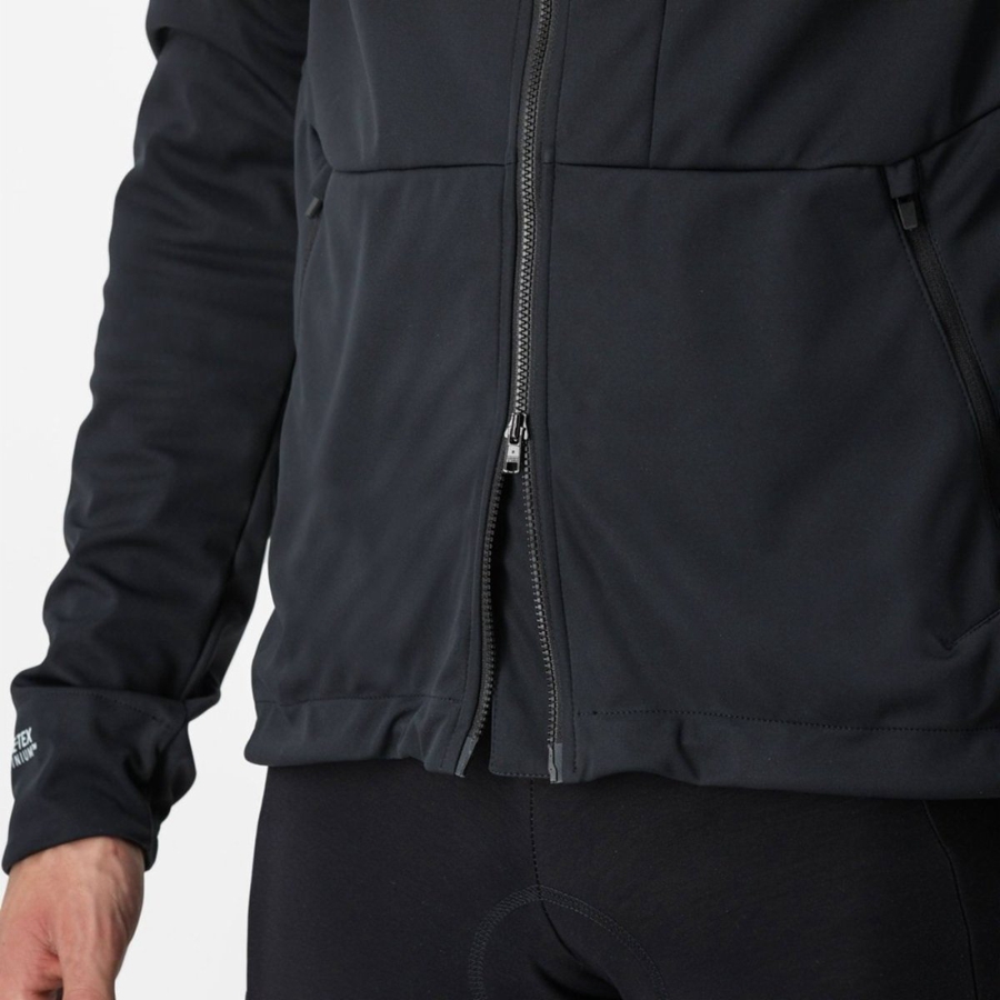 Castelli TRAIL HOODIE Men Jackets Black | 5934-NEDRG