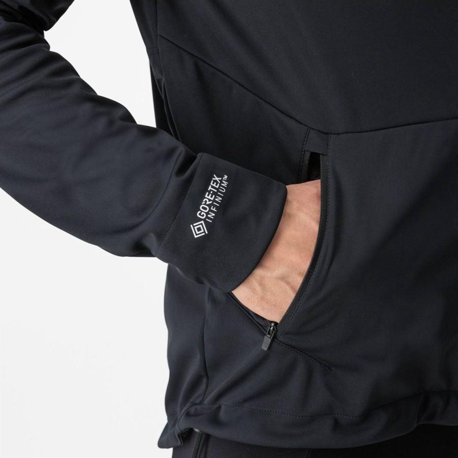 Castelli TRAIL HOODIE Men Jackets Black | 5934-NEDRG