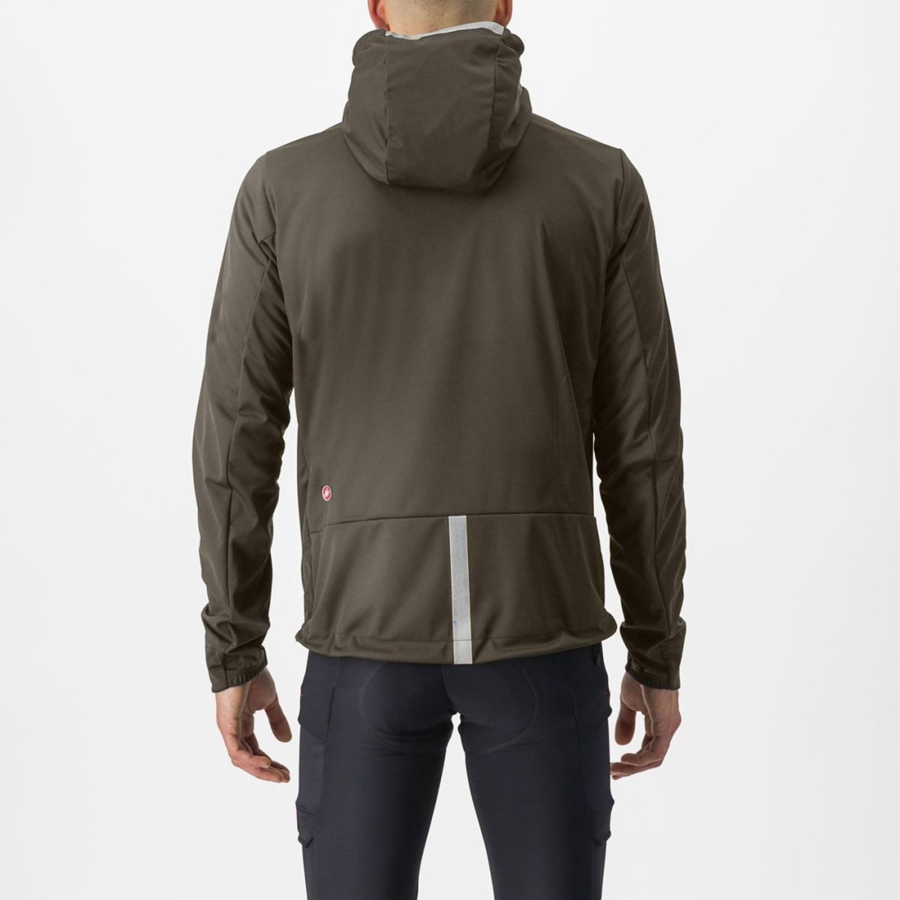 Castelli TRAIL HOODIE Men Jackets Green | 5403-DFLJB