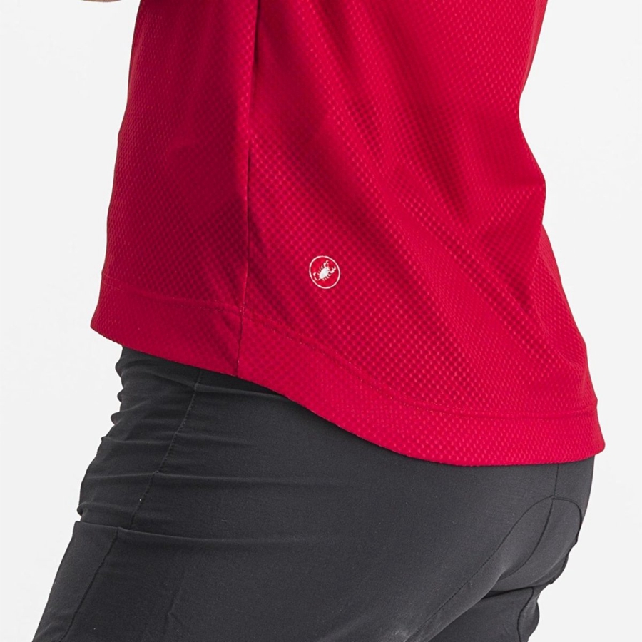 Castelli TRAIL TECH 2 W TEE Women Jersey Dark Red | 0473-XKJGF