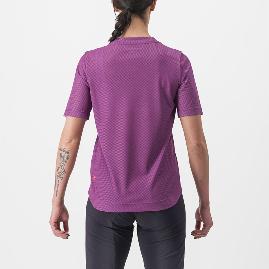 Castelli TRAIL TECH 2 W TEE Women Jersey Purple | 7310-KVORD