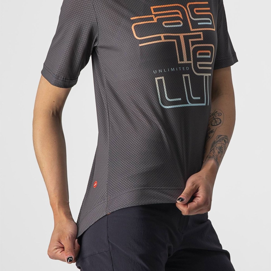 Castelli TRAIL TECH W TEE Women Jersey Dark Grey | 2904-HAMDY