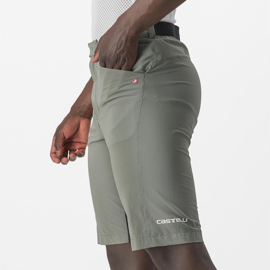 Castelli UNLIMITEDGY Men Shorts Grey | 2190-QPJNH