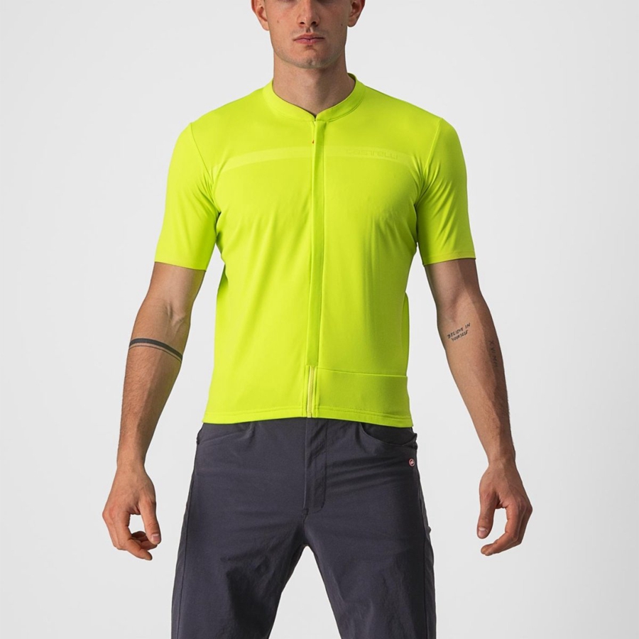 Castelli UNLIMITED ALLROAD Men Jersey Light Green | 5934-SKQMY