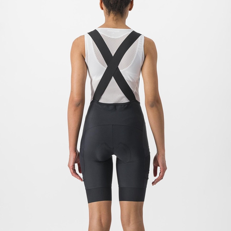 Castelli UNLIMITED CARGO W Women Bib Shorts Black | 1365-CRBGS