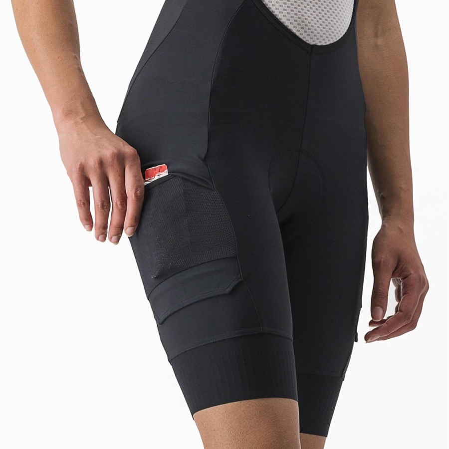 Castelli UNLIMITED CARGO W Women Bib Shorts Black | 1365-CRBGS