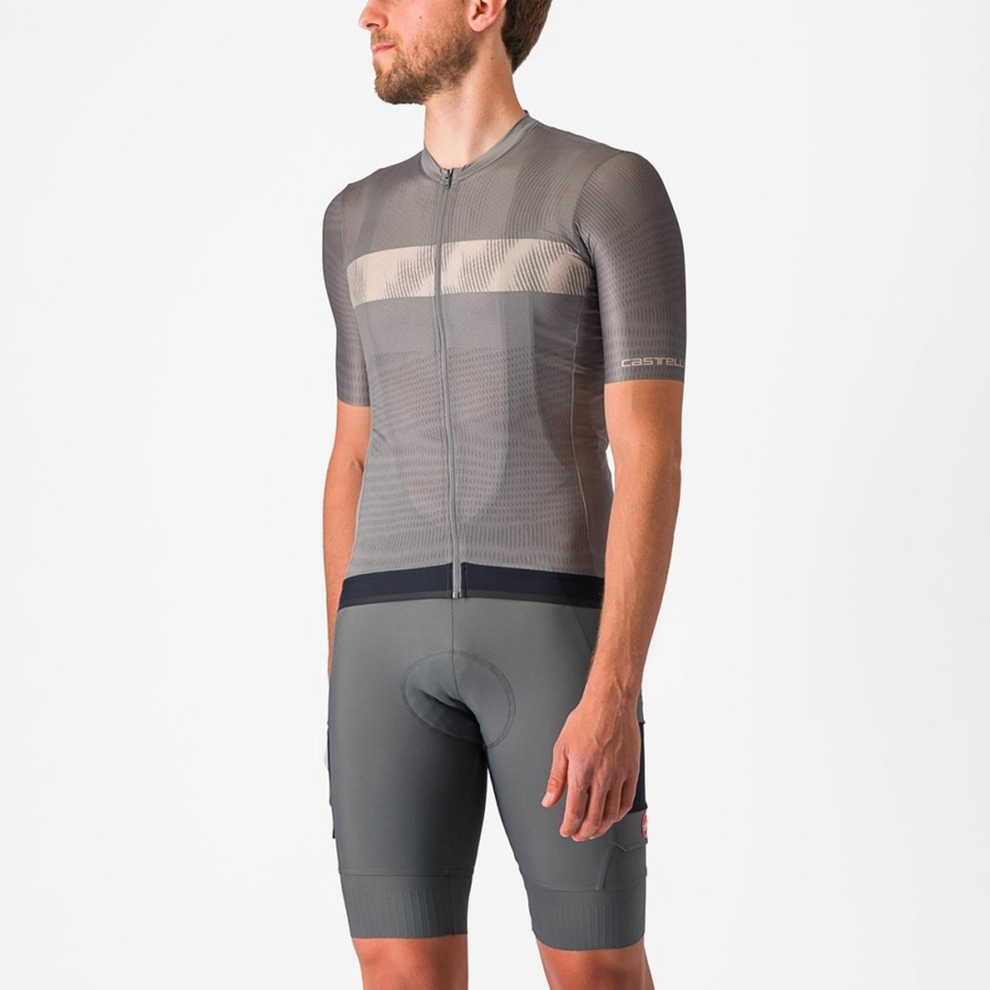 Castelli UNLIMITED ENDURANCE Men Jersey Grey | 5629-GCHRV